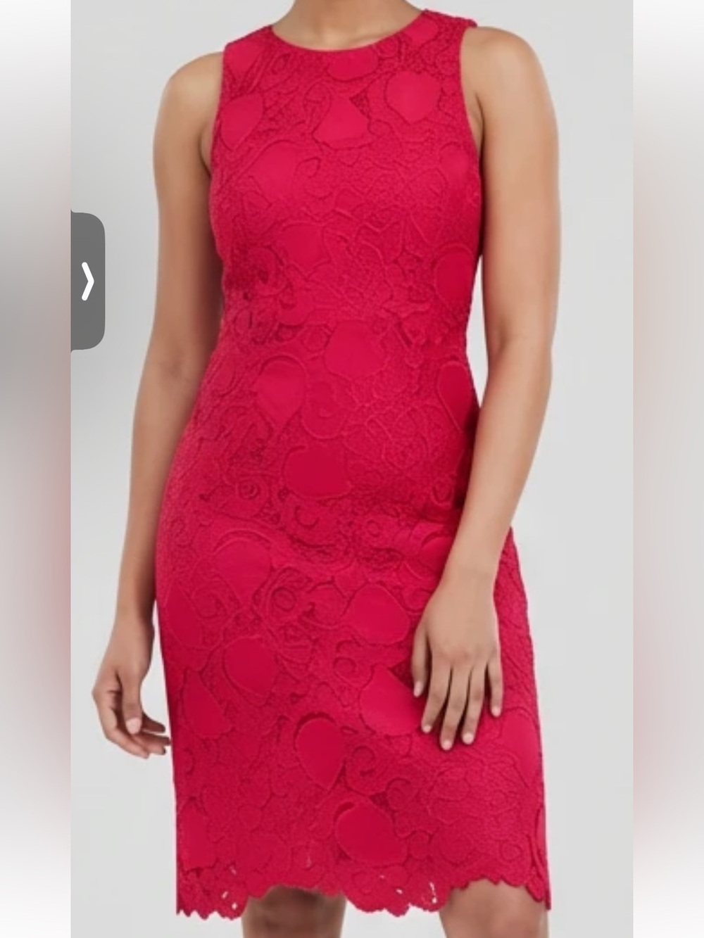 Beautiful Ann Taylor Red Lace Midi Sheath Dress Excellent condition